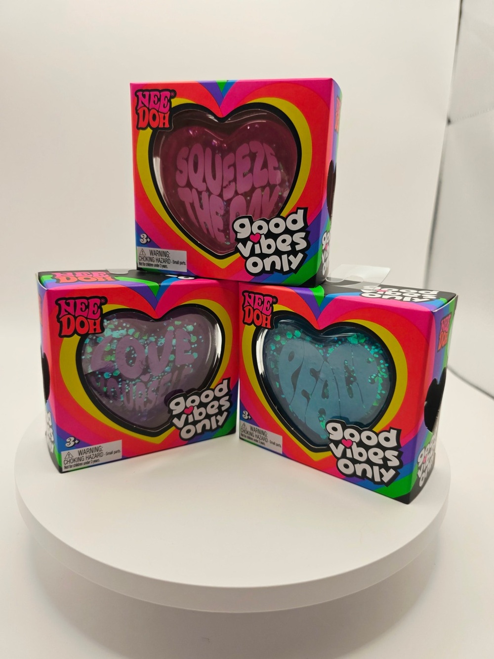 1pc RARE NeeDoh Good Vibes Only Heart Squeeze Toy FAST SHIPPING!